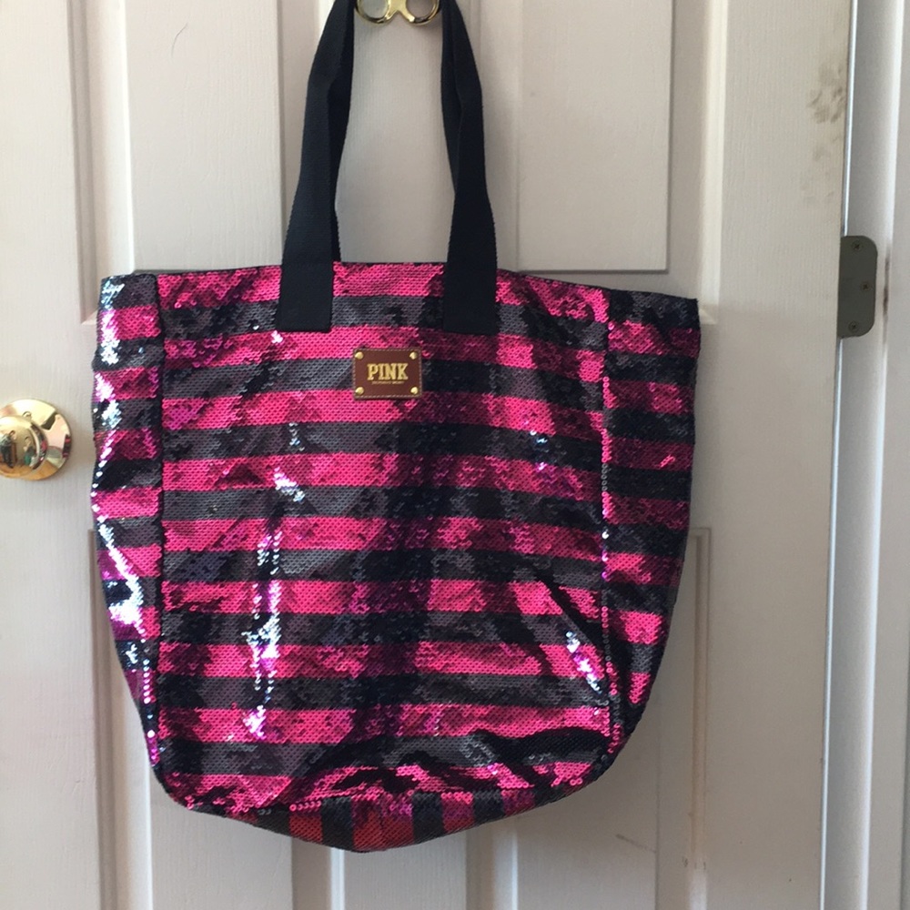 Victoria's Secret Pink sequin tote bag